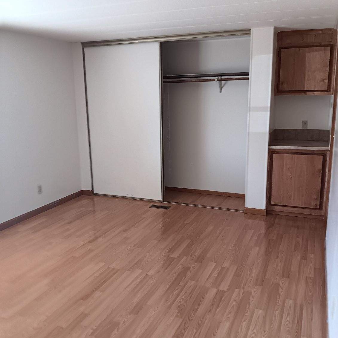Empty room with closet and wood floor